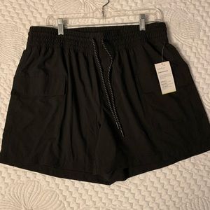Black Breathable Active Wear Shorts - LARGE